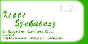kitti szekulesz business card
